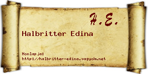 Halbritter Edina névjegykártya